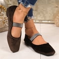 thumbnail image 4 of Womens Dress Shoes Dress Flats for Women Women's Ballet Flats Womens Casual Shoes Womens Four Season Comfort Moccasins with Shiny Toe Decoration Slip On Design for Casual Coffee 6, 4 of 4