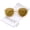 Peach-Gold / Gold Mirror, variant on zeroUV Unisex Modern Arched Bridge Slim Temple Colored Mirror Flat Lens Round Sunglasses 52mm (Clear-Gold / Purple Mirror) - 52mm