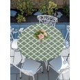 thumbnail image 6 of Round Fitted Tablecloth with Elastic Edge, Sage Green Morocco Waterproof Table Cloth Table Cover for 36"-44" Tables, Minimalist Boho Ethnic Abstract Motif Tablecloths for Dining Picnic Party Outdoor, 6 of 9