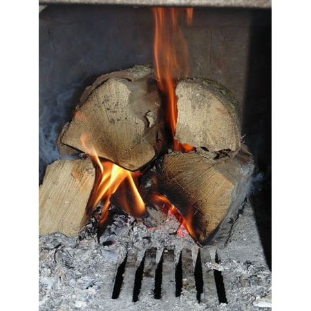 Laminated Poster Winter Fire Wood Stove Poster Print 24 X 36