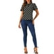 thumbnail image 2 of INSPIRAR CHIC Blusa de Mujer con Lunares, Cuello Alto, Pliegues, Espalda con Abertura, Manga Corta Acampanada, Color Negro, 2 of 6