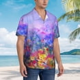 thumbnail image 5 of Goofa Colorful Purple Cosmos Flower Hawaiian Shirt for Men, Unisex Summer Beach Casual Short Sleeve Button Down Shirts,Aloha Tropical Floral print shirt-X-Large, 5 of 9