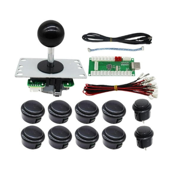 thinsony Arcade Joystick Replaced Part Gaming Buttons Compact Size DIY Prop Sensitivity Upgraded Fittings Craftsmanship Fighting Sticks Black