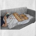 thumbnail image 6 of Fishing Soft Flannel Fleece Blanket, Monochrome Hanged Signboard Illustration Day Off Hobby Themed Print, Cozy Plush for Indoor and Outdoor Use, 70" x 90", Persian Orange and White, by Ambesonne, 6 of 6