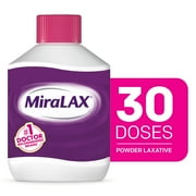 MiraLAX Laxative Powder for Gentle Constipation Relief, Stool Softener, 30 Doses
