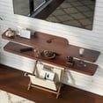 thumbnail image 5 of Furniture of America Brie Wood 2-Tier Floating TV Stand in Vintage Walnut, 5 of 7