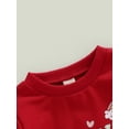 thumbnail image 5 of Seyurigaoka Baby Girls Valentine's Day Romper Tops Long Sleeve Crew Neck Letters Flower Rainbow Print Autumn Bodysuit for Casual Daily, 5 of 9