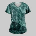 thumbnail image 6 of EHTMSAK Scrubs Tops for Women Floral with Pocket with Pocket Short Sleeve V-Neck Nurse Tops Printed Working Uniform Blouse Working Tops Dark Green 5X, 6 of 7