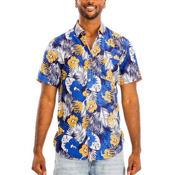 Men Hawaiian Shirt Vacation Short Sleeve Casual Button Down Shirts Summer Beach Shirt