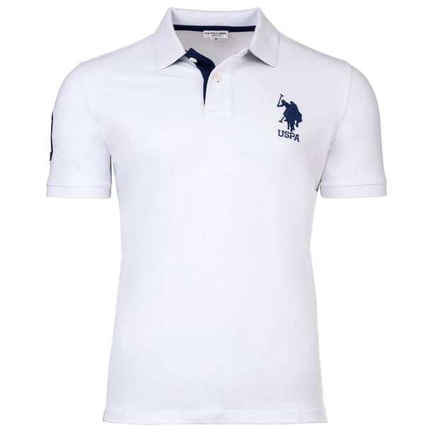 U.S. POLO ASSN. Polo para hombre - Kory, básico, piqué, logotipo, aplique, algodón Blanco XL (X-Large)