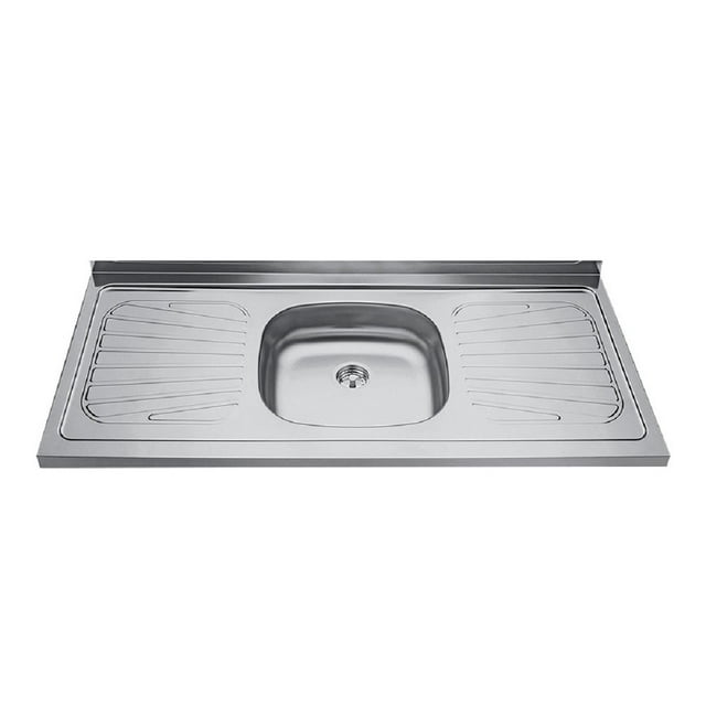 Tarja Madesa de Acero Inoxidable 120 x 52 cm con poceta y escurridor