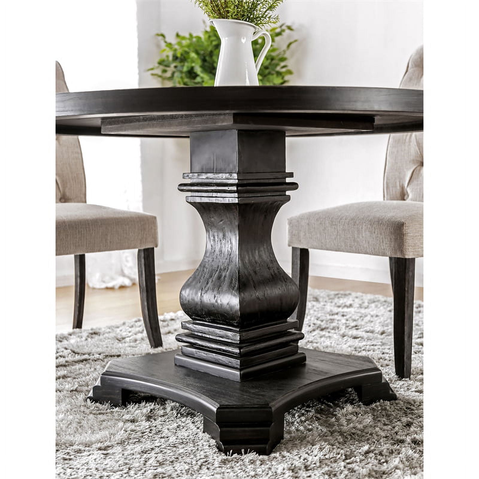 Bowery Hill 48-inch Wood Round Dining Table in Antique Black