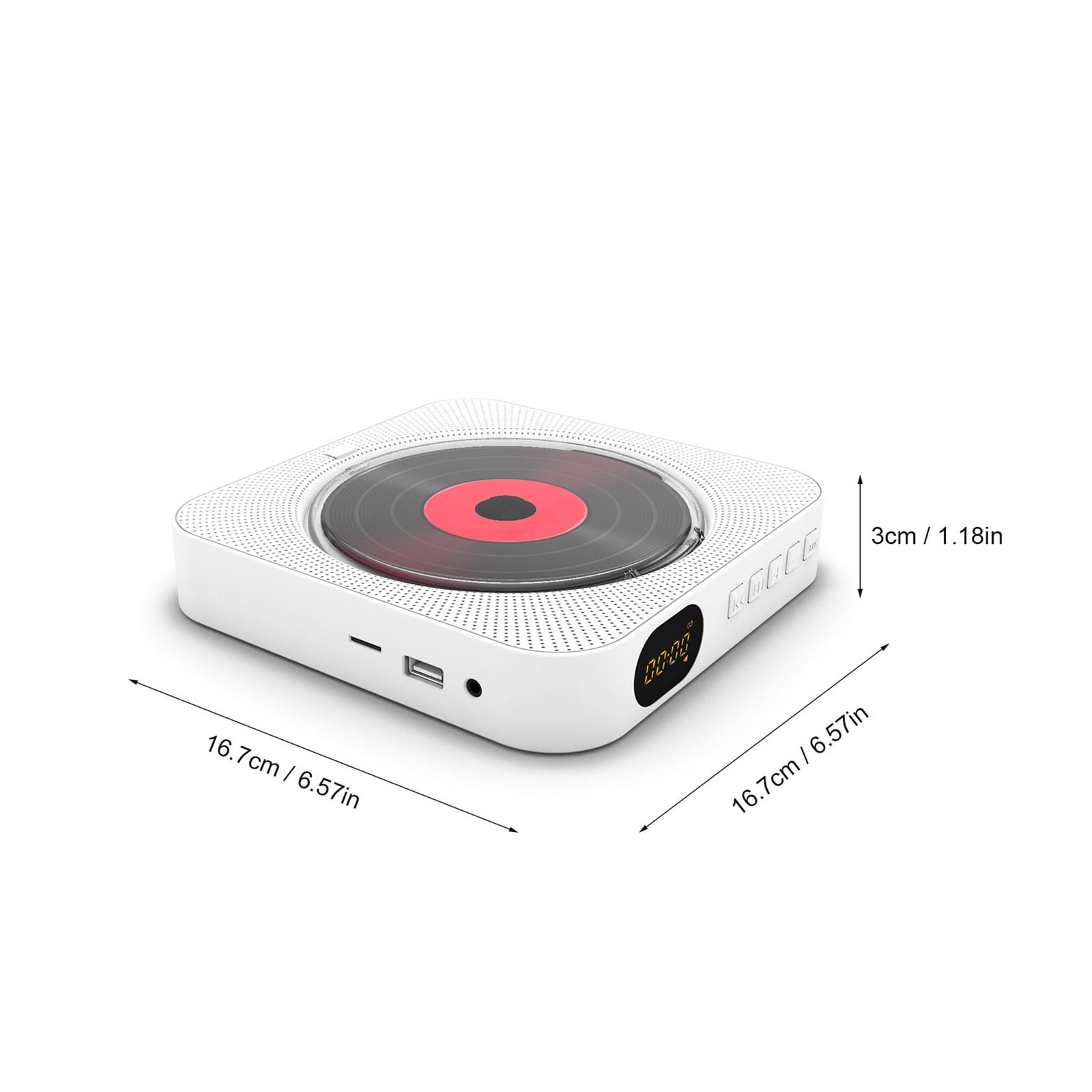 Portable CD Player Speaker Stereo CD Players LED Screen Wall Mountable CD Music Player With IR Remote Control FM Radio ,Perfect Gift