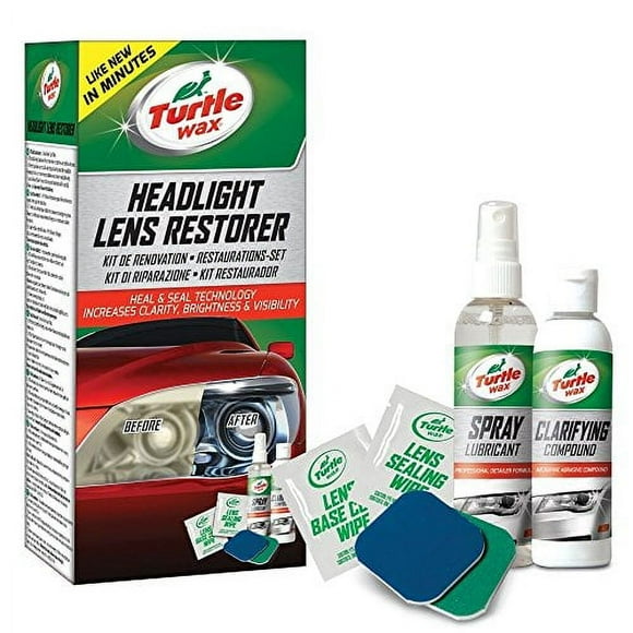 Turtle Wax 51768 Headlight Restorer Kit Headlamp Cleaning Restores Brightness Kit