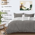 thumbnail image 4 of Black Striped Bedding 3 Piece Duvet Cover Set Queen Size, Modern Simple Farmhouse Beige Vintage Soft Microfiber Comforter Cover with Zipper Closure & Pillowcases, Wrinkle & FadeResistant Quilt Cover, 4 of 9