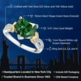 thumbnail image 2 of Gem Stone King 925 Sterling Silver and 10K Yellow Gold Green Nano Emerald and White Lab Grown Diamond Accent Ring for Women (3.01 Cttw, Heart Shape 10MM, Available in Size 5, 6, 7, 8, 9), 2 of 6