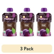 (3 pack) Happy Baby Clearly Crafted, Stage 1 Organic Baby Food Pouch, Prunes, 3.5 oz.