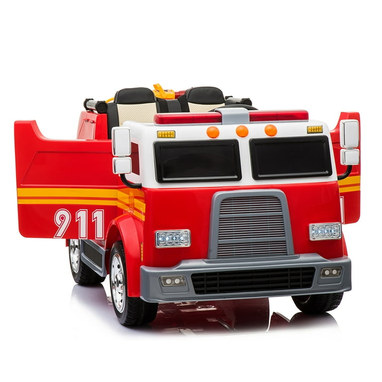 Radio Flyer Battery-Operated Fire Truck for 2 with Lights and