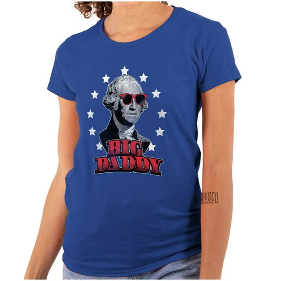 Big Daddy Hipster George Washington Womens Slim Fit Graphic Tee Brisco Brands M