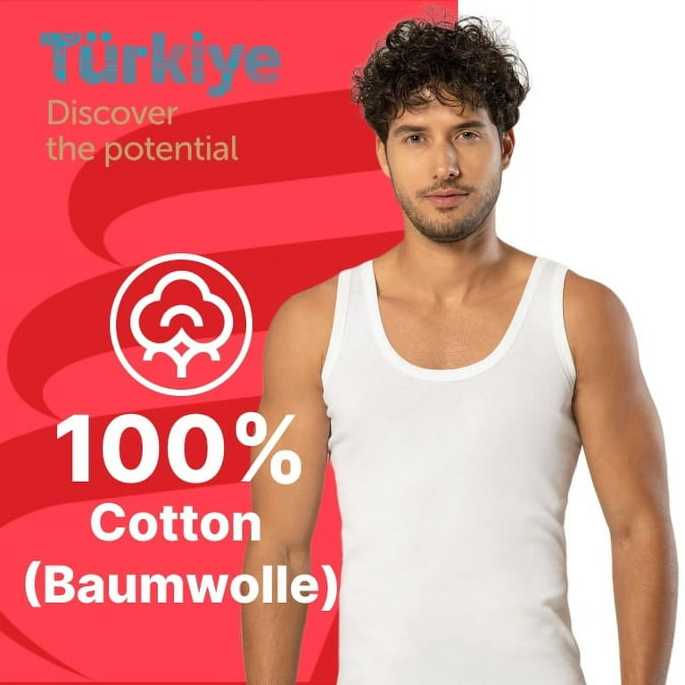 Erdem Men's Underwear Tank Top Piece, Multipack, Classic, Cotton