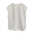 thumbnail image 4 of FRSASU Men's Crewneck Sleeveless Athletic Tank Top Performance Workout Muscle Cut Tee Tops White, 4 of 4