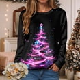 thumbnail image 2 of Towmus Women Christmas Sweatshirts Casual Long Sleeve Crewneck Lightweight Pullover Tops Xmas Tree Graphic Sweatshirt, 2 of 6
