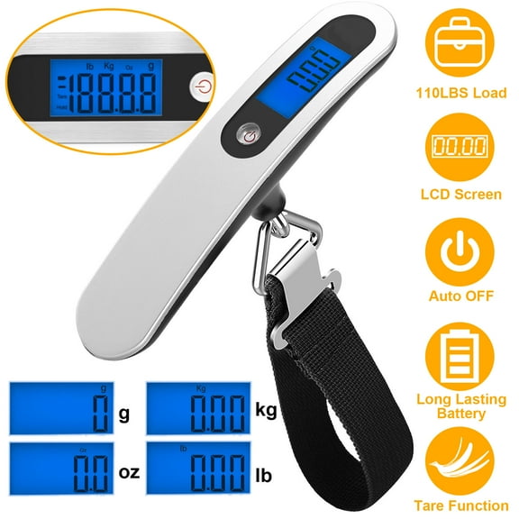 TeqHome Digital Luggage Scale Gift for Traveler Suitcase Handheld Weight Scale