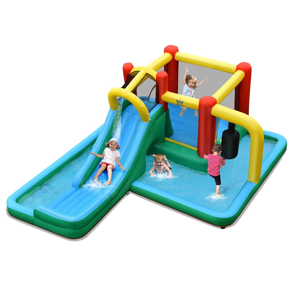 Aimee Lii Slide Water Park Climbing Bouncer Pendulum Chunnel Game without Air-Blower, Kids Bounce House