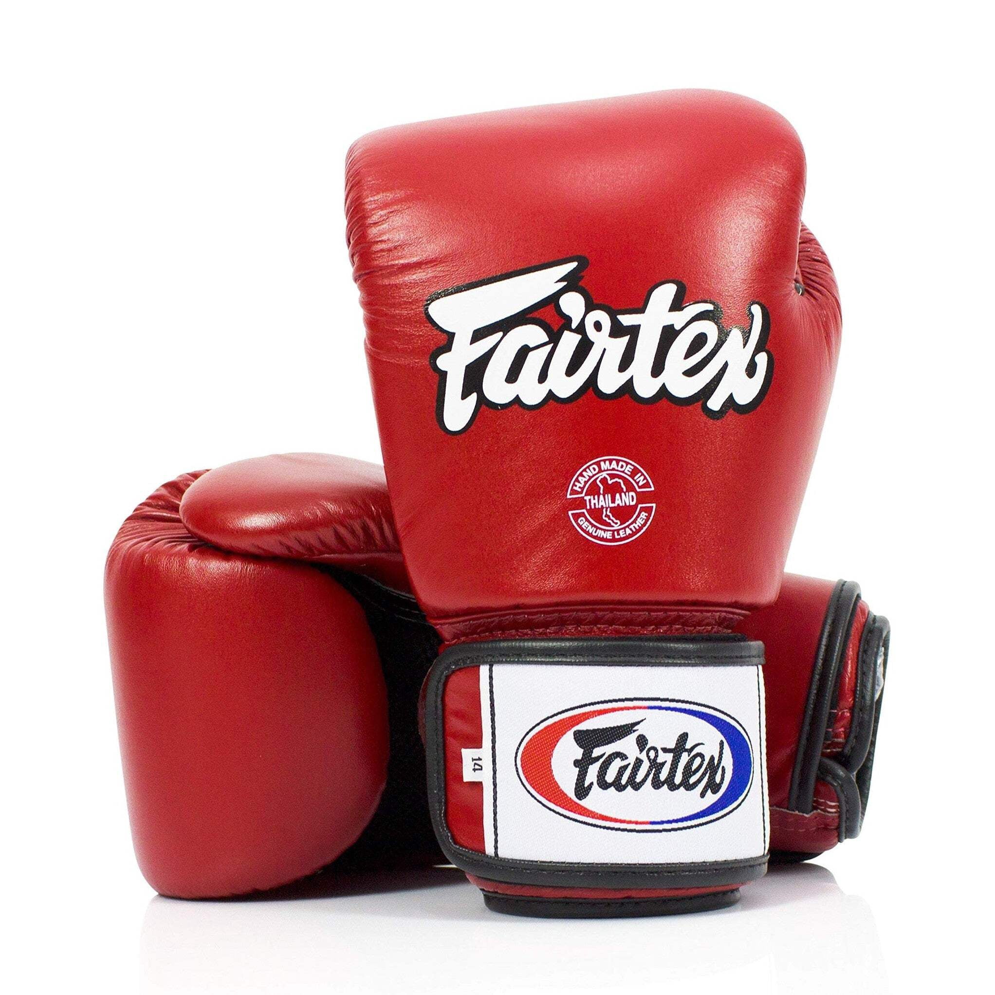 Fairtex Muay Thai-Style Sparring Gloves 14 oz Black / White