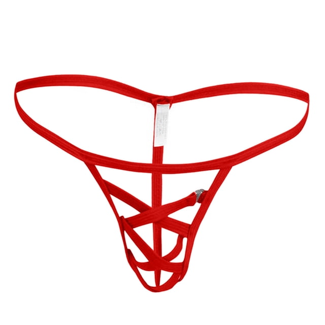 WTXUE sous-Vêtements pour Hommes / String Bikini Caleçons Courts pour Hommes Taille Basse Glace Homme Soie Micro pour Hommes / 1 Pce Rouge