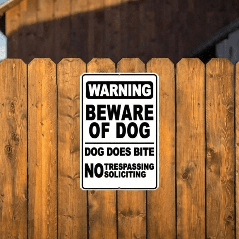 Beware of Dog Sign Deterrent Warning Plaque Home Security Outdoor Indoor Funny Halloween Yard Wall Decoration