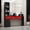Red, variant on TTGIEET Barber Salon Station Wall Mount Hair Styling Salon Equipment Set Beauty Spa Furniture Set, Lockable Left Shelf, Mirror not Included(Black)