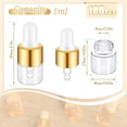 thumbnail image 2 of 100 Piezas Mini Botella Cuentagotas de Vidrio A Granel Cuentagotas de Aceite Transparente Pequeños Recipientes de Muestra de Vidrio 1 Ml, 2 of 5