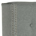 thumbnail image 3 of SAFAVIEH Keegan Winged Tufted Headboard with Nail Heads, Queen, Grey, 3 of 4