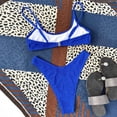 thumbnail image 2 of Sngxgn Women Two Piece Swimsuit Retro Halter High Waist Bikini(Dark Blue,S), 2 of 7