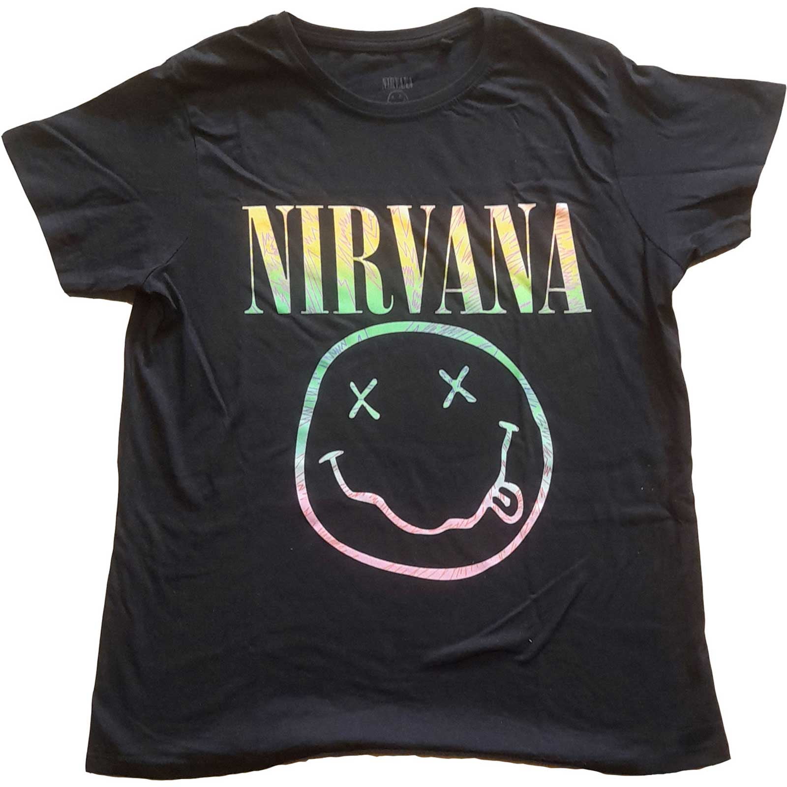 Nirvana Ladies T-Shirt: Sorbet Ray Smiley (16) - Walmart.com