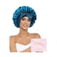 thumbnail image 1 of wonima11 100% Mulberry Silk Bonnet for Sleeping Women Double Layer Silk Hair Bonnet Natural Silk Sleep Cap with Elastic Reversible Hair Wrap (Blue+Gray), 1 of 1