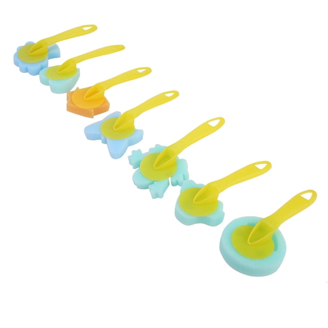 Juegos De Pinceles De Esponja Para Pintar, Pinceles Divertidos Con Pincel De Esponja, Pincel Con Estampado De Flores Para Niños Pequeños