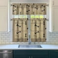 thumbnail image 3 of Dog Print Kitchen Curtains 36 Inch Short - 3 Panel Set, Cute Puppy & Floral Design, Rod Pocket Pet Lover Curtains 100% Polyester, Paw & Bone Pattern for Kitchen, Living Room, Bedroom, Easy Wash, 3 of 6