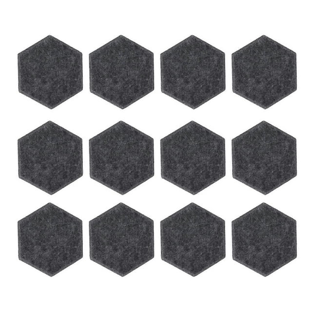 12PCS Hexagon Acoustic Panels High Density Sound Absorbing Panels Sound Proof Beveled Edge Wall Panels 14x12x7cm Dark Gray