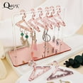 thumbnail image 2 of 8pcs Coat Hanger Polymer Clay Soft Pottery Earrings Stand Organizer Hanger Shape Tabletop Jewelry Display Holder For Earring pink, 2 of 6
