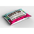 thumbnail image 2 of Ambesonne Saying Pillow Sham 2 Pack, Frame Retro, 26"x20", Magenta Aqua Brown, 2 of 3