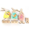 thumbnail image 4 of Qixi Desk Trinkets Easter Wooden Bunny Standing Tabletop Ornament Sign Tabletop Ornament Ornament Bunny Spring Decor Easter Wood Tabletop Ornament Off Promotions!, 4 of 9