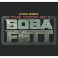 thumbnail image 2 of Women's Star Wars: The Book of Boba Fett Distressed Logo  Racerback Tank Top Black Heather Large, 2 of 4