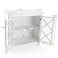 thumbnail image 5 of Costway Kitchen Buffet Sideboard Storage Cabinet w/Glass Doors & Adjustable Shelf White, 5 of 11