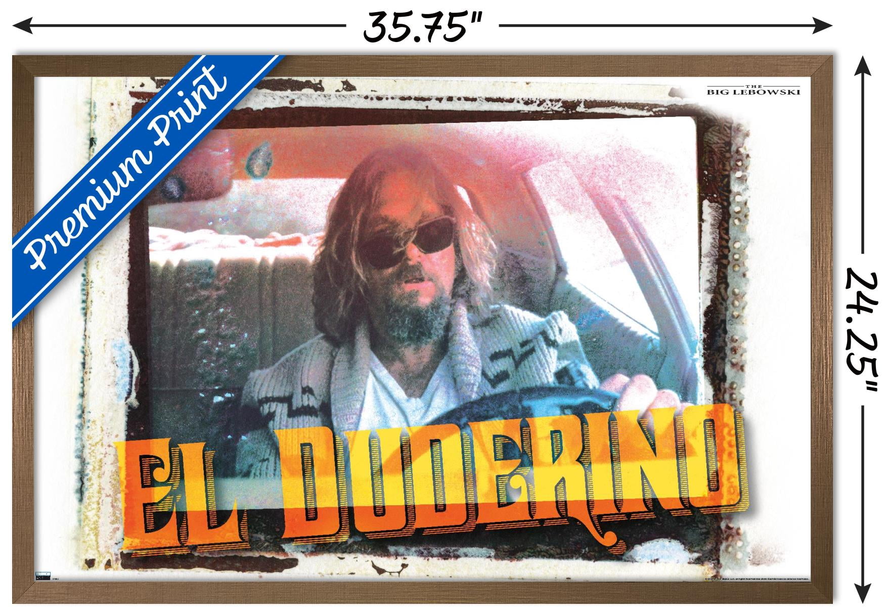 The Big Lebowski - El Duderino Wall Poster, 22.375" x 34", Framed