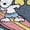 HEATHER BLUE, variant on Peanuts - Summer Edition - Snoopy - Go with the Flow - Women's Short Sleeve Graphic T-Shirt