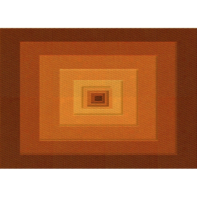 Ahgly Company Machine Washable Indoor Rectangle Transitional Orange Red Orange Area Rugs, 5' x 7'