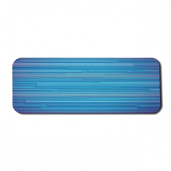 Modern Computer Mouse Pad, Vibrant Gradient Linear Several Sized Lines Pattern Old Modern Graphic Image Print, Rectangle Non-Slip Rubber Mousepad Large, 31" x 12", Royal Blue, by Ambesonne