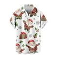 thumbnail image 5 of SERTG Men's Christmas Print Short Sleeve Shirt Lapel Collar Button Front Resort Casual Hawaiian Shirt Men Christmas Gifts Tops(White,2XL), 5 of 6